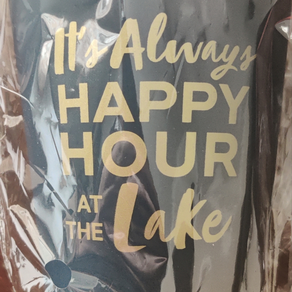 "It's always happy hour at the lake" cups (NWT)